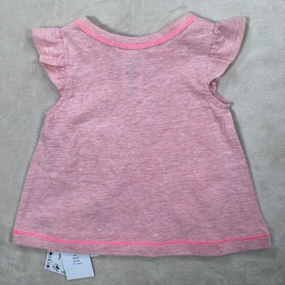 Everbloom Pink Unicorn Graphic Silver 9 Months Ruffle Sleeve Tee Shirt New - Picture 3 of 6